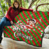 Demon Slayer Anime Premium Quilt - Merry Christmas Santa Tanjiro With Xmas Gifts Quilt Blanket 11