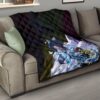 Demon Slayer Anime Premium Quilt - Pretty Shinobu Butterflies With Giyuu Wave Quilt Blanket 15