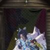 Demon Slayer Anime Premium Quilt - Pretty Shinobu Butterflies With Giyuu Wave Quilt Blanket 7