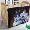 Demon Slayer Anime Premium Quilt - Pretty Shinobu Butterflies With Giyuu Wave Quilt Blanket 21