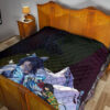 Demon Slayer Anime Premium Quilt - Pretty Shinobu Butterflies With Giyuu Wave Quilt Blanket 19