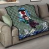 Demon Slayer Anime Premium Quilt - Tanjiro Holding Sword Wave After Wave Quilt Blanket 15