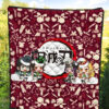 Demon Slayer Anime Premium Quilt - Tanjiro Nezuko Rengoku Muichiro Xmas Gift Christmas Symbol Red Quilt Blanket 5