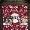 Demon Slayer Anime Premium Quilt - Tanjiro Nezuko Rengoku Muichiro Xmas Gift Christmas Symbol Red Quilt Blanket 7