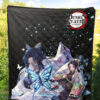 Demon Slayer Anime Pretty Shinobu With Butterflies Cherry Blossom Premium Quilt Blanket 5