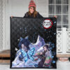 Demon Slayer Anime Pretty Shinobu With Butterflies Cherry Blossom Premium Quilt Blanket 3
