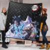 Demon Slayer Anime Pretty Shinobu With Butterflies Cherry Blossom Premium Quilt Blanket 1