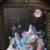 Demon Slayer Anime Pretty Shinobu With Butterflies Cherry Blossom Premium Quilt Blanket 7