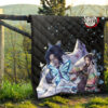 Demon Slayer Anime Pretty Shinobu With Butterflies Cherry Blossom Premium Quilt Blanket 13
