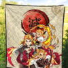 Demon Slayer Anime Rengoku Fire Breath Power Red Sun Premium Quilt Blanket 5