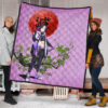 Demon Slayer Anime Shinobu Wearing Modern Clothes Purple Theme Premium Quilt Blanket 1