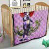 Demon Slayer Anime Shinobu Wearing Modern Clothes Purple Theme Premium Quilt Blanket 21