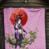 Demon Slayer Anime Shinobu Wearing Modern Clothes Purple Theme Premium Quilt Blanket 7