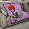 Demon Slayer Anime Shinobu Wearing Modern Clothes Purple Theme Premium Quilt Blanket 15