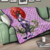 Demon Slayer Anime Shinobu Wearing Modern Clothes Purple Theme Premium Quilt Blanket 17