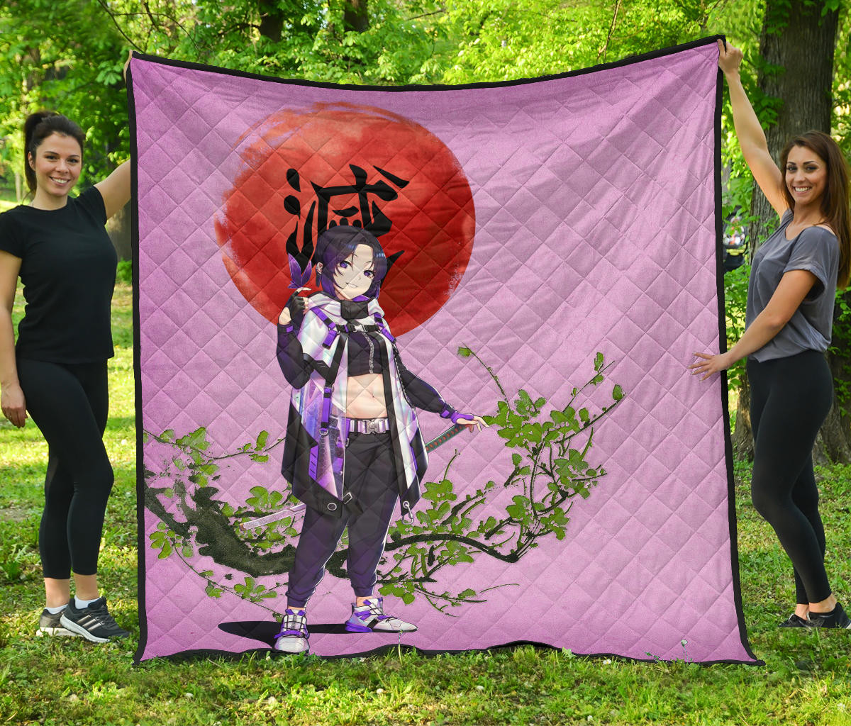 Funny Anime Demon Slayer T Shirt Fleece Blanket by Anime Art