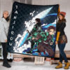 Demon Slayer Anime Tanjiro Fighting Moments Water Power Premium Quilt Blanket 1