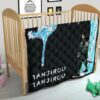 Demon Slayer Anime Tanjiro Kanji Water Dragon Power Power Black Premium Quilt Blanket 21