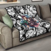 Demon Slayer Anime Tanjiro Protect Nezuko Vs Villains Black White Premium Quilt Blanket 15