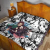 Demon Slayer Anime Tanjiro Protect Nezuko Vs Villains Black White Premium Quilt Blanket 19