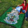 Demon Slayer Anime Tanjiro Water Breath Power Green Background Premium Quilt Blanket 9