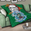 Demon Slayer Anime Tanjiro Water Breath Power Green Background Premium Quilt Blanket 17