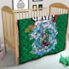 Demon Slayer Anime Tanjiro Water Breath Power Green Background Premium Quilt Blanket 21