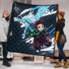 Demon Slayer Anime Tanjiro Water Dragon Power Sword Fighting Premium Quilt Blanket 1