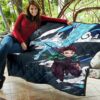 Demon Slayer Anime Tanjiro Water Dragon Power Sword Fighting Premium Quilt Blanket 11