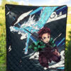 Demon Slayer Anime Tanjiro Water Dragon Power Sword Fighting Premium Quilt Blanket 5