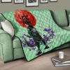 Demon Slayer Anime Tanjiro Wearing Modern Clothes Green Theme Premium Quilt Blanket 17
