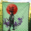 Demon Slayer Anime Tanjiro Wearing Modern Clothes Green Theme Premium Quilt Blanket 5