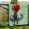 Demon Slayer Anime Tanjiro Wearing Modern Clothes Green Theme Premium Quilt Blanket 13