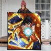 Dragon Ball Anime DB Goku Fighting With Golden Shenron Dragon Premium Quilt Blanket 3