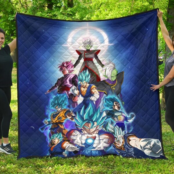 Dragon Ball Anime DB Goku Vs Villains Blue Sky Theme Premium Quilt Blanket