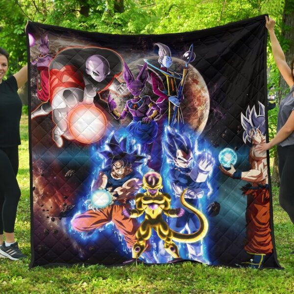 Dragon Ball Anime DB Main Characters Super Saiyan In Universe Premium Quilt Blanket