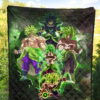 Dragon Ball Anime DB Super Saiyan Broly Moments Green Vapor Galaxy Premium Quilt Blanket 5