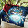 Dragon Ball Anime Premium Quilt | DB Characters Vegeta Goku Power Kamehameha Blue Galaxy Quilt Blanket 11