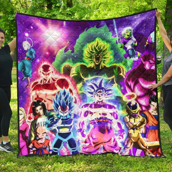 Dragon Ball Anime Premium Quilt – DB Full Characters Powerful Burst Limit Quilt Blanket