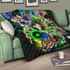 Dragon Ball Anime Premium Quilt | DB Goku And Vegeta Green Power Galaxy Quilt Blanket 17