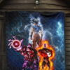 Dragon Ball Anime Premium Quilt - DB Goku Jiren Toppo Power Burst Limit Blue Explosion Quilt Blanket 7