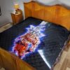 Dragon Ball Anime Premium Quilt - DB Handsome Goku Power Blue Bursting Quilt Blanket 17