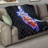 Dragon Ball Anime Premium Quilt - DB Handsome Goku Power Blue Bursting Quilt Blanket 15