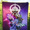 Dragon Ball Anime Premium Quilt - DB Super Saiyan Fighting Burst Limit Red And Blue Quilt Blanket 5