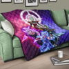 Dragon Ball Anime Premium Quilt - DB Super Saiyan Fighting Burst Limit Red And Blue Quilt Blanket 17