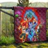 Dragon Ball Anime Premium Quilt - DB Super Saiyan Powerful Burst Limit Quilt Blanket 13