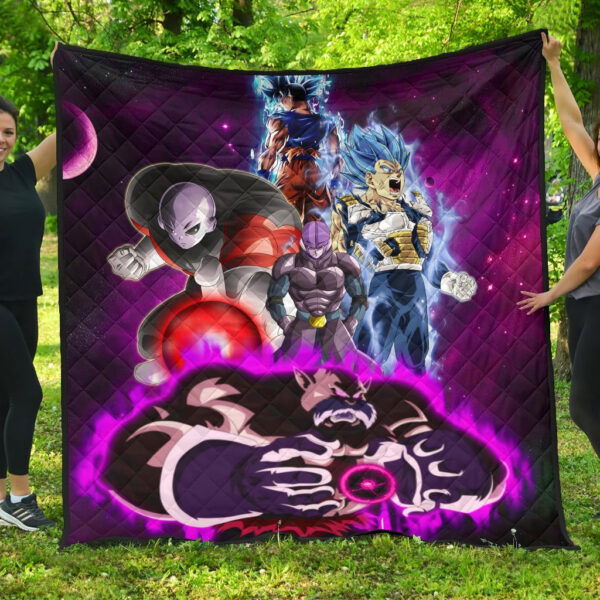 Dragon Ball Anime Premium Quilt | DB Super Universe Villains Power Purple Galaxy Quilt Blanket