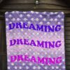 Dreaming Text Sweet Purple Theme Planet Patterns Premium Quilt Blanket 7