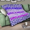 Dreaming Text Sweet Purple Theme Planet Patterns Premium Quilt Blanket 17