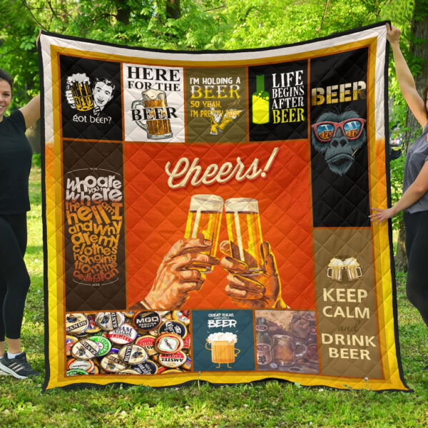 Drinking Beer Premium Quilt Blanket Hobby Home Decor Custom For Fans